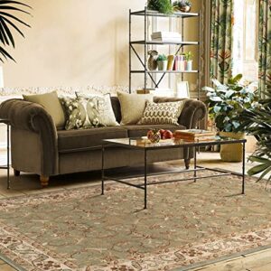 superior heritage 8′ x 10′ green area rug, contemporary living room & bedroom area rug for residential or commercial use, 8’x10′