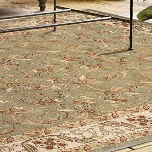 SUPERIOR Heritage 8' x 10' Green Area Rug, Contemporary Living Room & Bedroom Area Rug for Residential or Commercial Use, 8'x10'