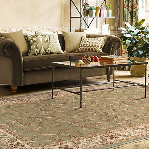 SUPERIOR Heritage 8' x 10' Green Area Rug, Contemporary Living Room & Bedroom Area Rug for Residential or Commercial Use, 8'x10'