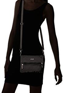 Baggallini womens Flip Zip Crossbody, black/sand, One Size