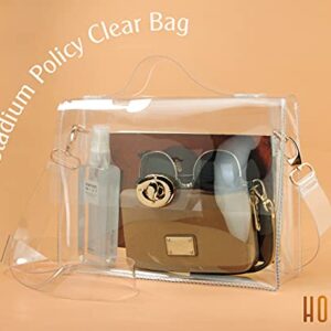 Clear Bag with Turn Lock Closure for Women Cross Body Handbags Stadium Approved