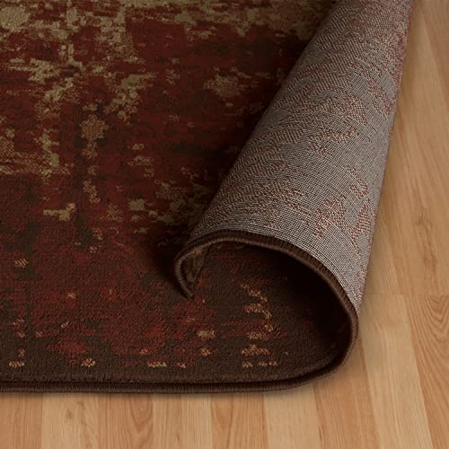 SUPERIOR Acid Wash Modern Ombre Gradient Ultra-Soft Indoor Area Rug, Auburn, 8' x 10'