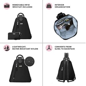 Baggallini Womens Metro Backpack With Rfid Wristlet Handbags, Black, One Size US