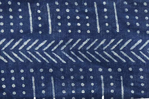 Trade Star Beautiful Indigo Mudcloth Throw Blanket Ethnic Block Print Blanket with Tassels Indian Hand Loomed Cotton Throw Blanket for Home Decor (Pattern 9)