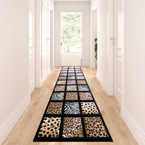 masada masada rugs 3’x10′ animal prints runner rug – design s251 black