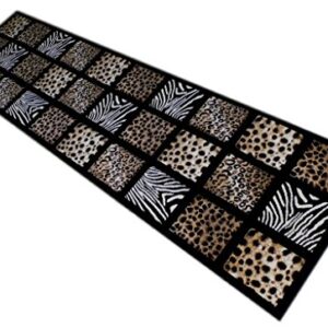 Masada Masada Rugs 3'x10' Animal Prints Runner Rug - Design S251 Black