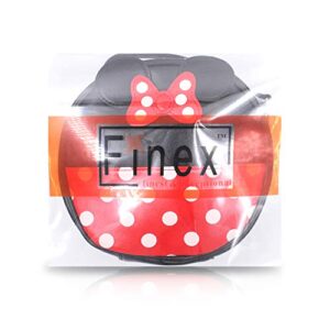 FINEX Minnie Mouse style Small Circle Polka dots Crossbody bag - Multifunction Travel Mini Handbag with Shoulder Strap (Red/Black)