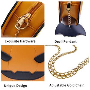 KUANG! Women Pumpkin Shoulder Bag Novelty Devil Crossbody Purse Fashion Halloween Trick or Treat Purses and Handbags