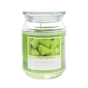 scented 18 ounce glass jar container candle – honeydew melon