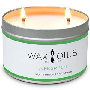 wax and oils soy wax aromatherapy scented candles (evergreen) 16 oz.