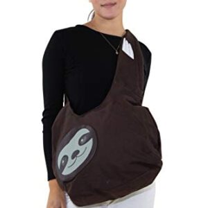Sleepyville Critters Hang Loose Sloth Hobo Bag On Canvas