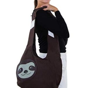 Sleepyville Critters Hang Loose Sloth Hobo Bag On Canvas