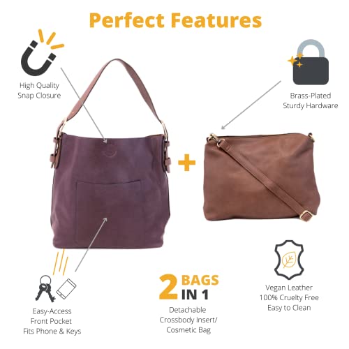 joy susan Womens Faux Leather: Hobo 2-in-1 Handbag