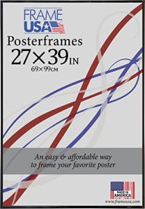 frame usa 27×39 corrugated backing poster frame (black) | choose size and color
