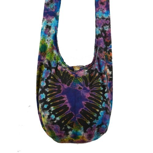 BTP! Tie Dye Sling Crossbody Shoulder Bag Purse Cotton Bohemian - Heart VY1