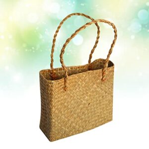 TENDYCOCO Tote Bag Straw Beach Bag Handbag Woven Shoulder Bag Handmade for Women