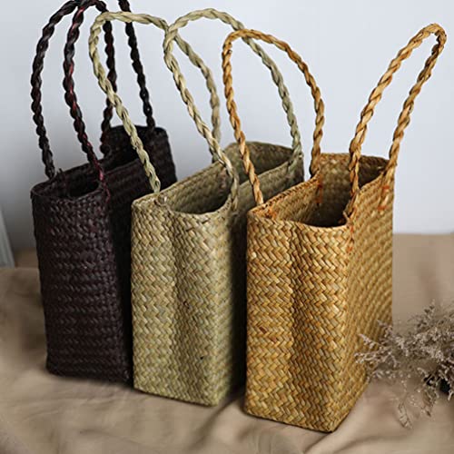 TENDYCOCO Tote Bag Straw Beach Bag Handbag Woven Shoulder Bag Handmade for Women