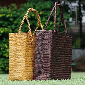 TENDYCOCO Tote Bag Straw Beach Bag Handbag Woven Shoulder Bag Handmade for Women