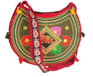 sling cross body elephant hobo women messenger shoulder bag red embroidered hippie casual colorful medium small satchel tote