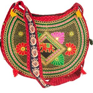 Sling Cross body Elephant Hobo Women Messenger Shoulder Bag Red Embroidered Hippie Casual Colorful Medium Small Satchel Tote