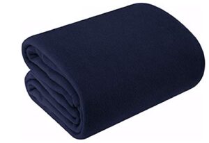jmr fleece throw blankets for bed, couch, or sofa – ultra-soft and warm microfiber plush blanket for home and outdoor use (navy, 108x90)