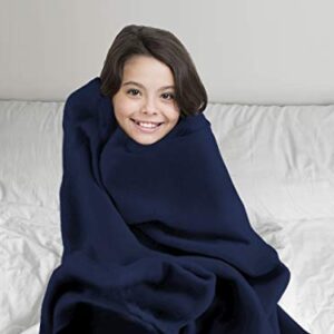 JMR Fleece Throw Blankets for Bed, Couch, or Sofa - Ultra-Soft and Warm Microfiber Plush Blanket for Home and Outdoor Use (Navy, 108X90)