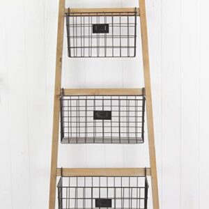 Cheung's 4606 4 Metal Storage Basket Ladder, Brown