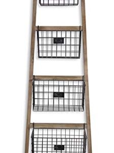 Cheung's 4606 4 Metal Storage Basket Ladder, Brown