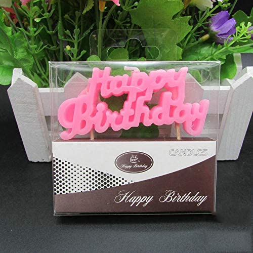 Pink Happy Birthday Letter Candle for Cake,Alphabet Birthday Candle for 1 2 3 4 5 6 7 8 9 10 Years Old Party Cake,1st 2rd 3nd 4th 5th 6th 7th 8th 9th 10th Cake Topper (Pink)