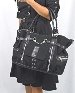 Lost Queen Rise Up Handcuff Goth Punk Rock Black Tote Crossbody Bag Purse