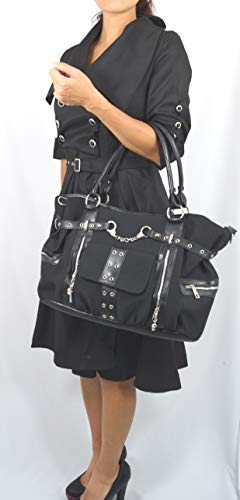 Lost Queen Rise Up Handcuff Goth Punk Rock Black Tote Crossbody Bag Purse