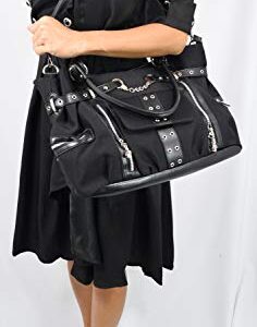 Lost Queen Rise Up Handcuff Goth Punk Rock Black Tote Crossbody Bag Purse