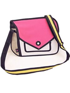 xugq66 3d style 2d drawing cartoon handbag shoulder canvas messenger bag (pink)