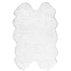 nuLOOM Fluffy Faux Sheepskin Quarto Shag Area Rug, 3' 6" x 6', White