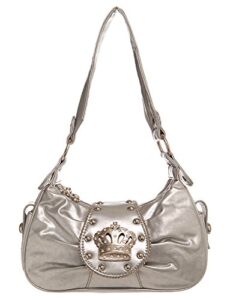 handbags for all crown inspired classic hobo shoulder handbag