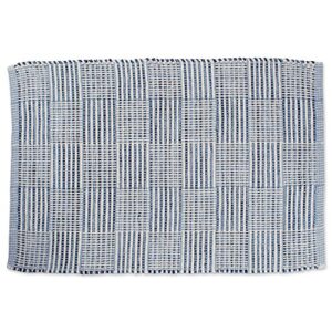 dii contemporary square recycled yarn rug, blue checker, 2×3′