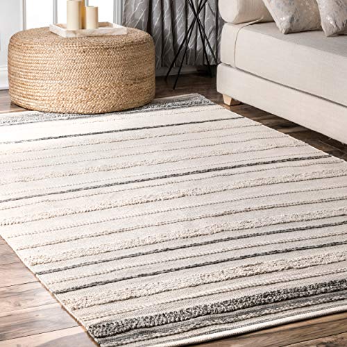 nuLOOM Amelia Striped Area Rug, 4' x 6', Ivory