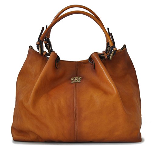 Pratesi Leather, Leather Bag for Women Collodi Woman Bag in cow leather - Bruce Cognac