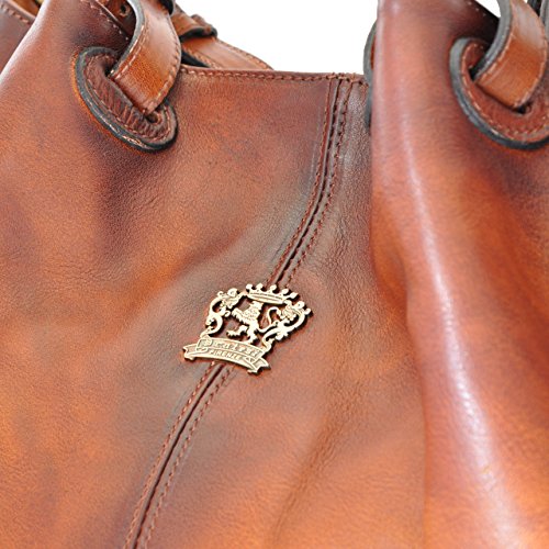 Pratesi Leather, Leather Bag for Women Collodi Woman Bag in cow leather - Bruce Cognac