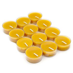 100% pure raw beeswax tea lights candles organic hand made (set of 12)