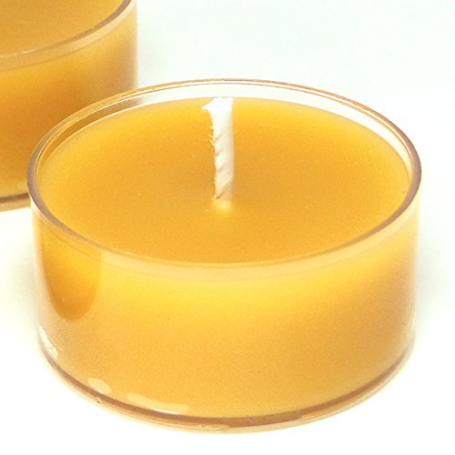 100% Pure Raw Beeswax Tea Lights Candles Organic Hand Made (Set of 12)