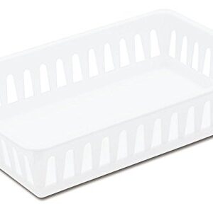 Sterilite 16068024 Small White Plastic Storage Baskets 9-3/4"x6-3/8"x2-1/8" - 20 Pack