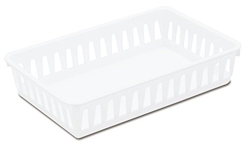 Sterilite 16068024 Small White Plastic Storage Baskets 9-3/4"x6-3/8"x2-1/8" - 20 Pack