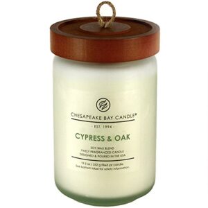 chesapeake bay candle pt18478 scented candle, cypress & oak, large jar