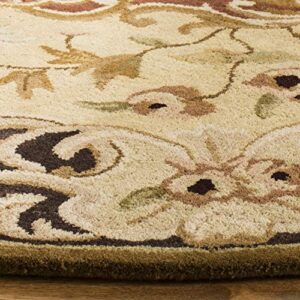 SAFAVIEH Classic Collection 6' Round Gold / Cola CL234B Handmade Traditional Oriental Premium Wool Area Rug