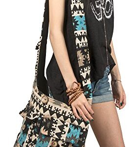 Tribe Azure Large Quilted Hobo Shoulder Bag Crossbody Sling Beach Travel (Blue Black)