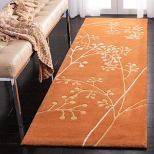 safavieh soho collection 2’6″ x 8′ rust soh305d handmade premium wool runner rug