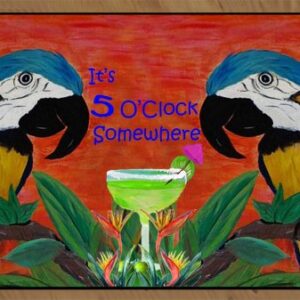 It's 5 O'Clock Somewhere Parrot Head Floor mat (36 x 60)