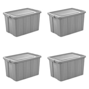 sterilite 16796a04 storage tote, 30 gallon, cement lid and base (pack of 4)