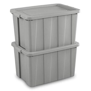 Sterilite 16796A04 Storage Tote, 30 gallon, Cement Lid and Base (Pack of 4)